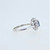 14K White Gold Oval Sapphire Diamond Halo Floral Fashion Ring Size 4.75