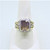 10K Two Tone Emerald Cut Ametrine Diamond Chip Accents Spiral Design Ring Sz 8