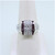 Platinum APP .50cttw Diamond Cluster Ruby Accented Border Fashion Ring Sz 7