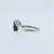 10K White Gold Created Star Sapphire Diamond Chip Accent Openwork Swirl Design Ring Sz 6.5