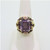 14K Yellow Gold Black Hills Gold Flower Leaves Amethyst Fashion Ring Size 7