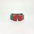 Vintage Mexican Sterling Silver Green/ Red Stone Hinged Bracelet