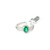 18K White Gold Oval Emerald and .50 TDW Diamond Swirl Ring Size 7 ¼