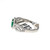 18K White Gold Oval Emerald and .50 TDW Diamond Swirl Ring Size 7.25