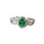 18K White Gold Oval Emerald and .50 TDW Diamond Swirl Ring Size 7.25