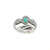 18K White Gold Oval Emerald and .50 TDW Diamond Swirl Ring Size 7.25