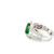 14K White Gold  3.7 KT Oval Emerald 2.24 TDW Diamond Halo Ring Size 6 ½