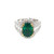 14K White Gold  3.7 KT Oval Emerald 2.24 TDW Diamond Halo Ring Size 6.5