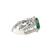 14K White Gold  3.7 KT Oval Emerald 2.24 TDW Diamond Halo Ring Size 6.5