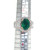 14K White Gold  3.7 KT Oval Emerald 2.24 TDW Diamond Halo Ring Size 6.5