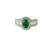 14K White Gold 1.16 KT Oval Emerald 1.68 TDW Diamond Halo Ring Size 6.25