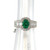 14K White Gold 1.16 KT Oval Emerald 1.68 TDW Diamond Halo Ring Size 6.25