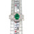 14K White Gold 1.16 KT Oval Emerald 1.68 TDW Diamond Halo Ring Size 6.25