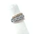 14K White Yellow and Rose Gold with .90 KT TDW Diamond Stacked Fashion Band Size 6