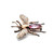 Sterling Silver Pink & Blue Stone Insect Brooch Pin
