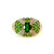 14K Yellow Gold Chrome Diopside Cluster Diamond Ring Size 8