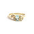 14K Yellow Gold Aqua Diamond Ring Size 6