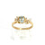 14K Yellow Gold Aqua Diamond Ring Size 6