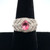 14K White Gold Oval Pink Tourmaline Diamond Cluster Ring Size 7