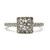 14K White Gold APP .40 Ct Diamond Square Halo Engagement Ring Size 5.5