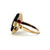 10K Yellow Gold Vintage Floral Black Onyx Ring Size 5.5