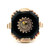 10K Yellow Gold Vintage Floral Black Onyx Ring Size 5.5