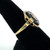 10K Yellow Gold Vintage Floral Black Onyx Ring Size 5.5