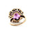 10K Y Gold Large Amethyst With Purple Enamel Ring Size 5.25