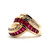 14K Y Gold Ruby Diamond APP .20 Cttw Ring Size 7.75