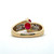 14K Y Gold Ruby AP 1.5 With Baguette Diamond Accent Ring Size 6.5