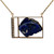14K Y Gold Vintage Lapis Diamond AP. 1/4cttw Cat 20" Necklace