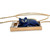 14K Y Gold Vintage Lapis Diamond AP. 1/4cttw Cat 20" Necklace