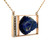 14K Y Gold Vintage Lapis Diamond AP. 1/4cttw Cat 20" Necklace