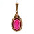 10K Yellow Gold Red Stone Cameo Pendant