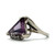 10K White Gold Synthetic Alexandrite & Clear Spinel 1950's Fancy Cut Ring Size 4.25