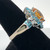 14K W Gold Citrine & Topaz Flower Design Ring Size 7