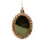14K Y Gold Green Stone Filigree Locket Pendant