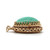 14K Y Gold Green Stone Filigree Locket Pendant