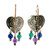 Carolyn Pollack Sterling Silver Turquoise Amethyst Lapis Heart Earrings