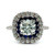 18K W Gold GIA Cert 1.01ct Round Diamond Sapphire Double Halo Engagement Ring Size 6.25