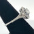 18K W Gold GIA Cert 1.01ct Round Diamond Sapphire Double Halo Engagement Ring Size 6.25