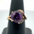 10K Y Gold Synthetic Alexandrite With Diamond Accent Ring Size 7.75