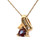 10K Yellow Gold Trillion Cut Mystic Topaz With Diamond Accents 19" Necklace