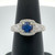 14K W Gold Sapphire AP .75 CT With Diamond Halo Accents Ring Size 5.5