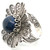 Sterling Silver Lapis Center Flower Ring Size 5.75