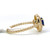 14K Y Gold AP .78 CT Oval Sapphire AP .12 CTTW Round Diamond Halo Ring Size 6.25