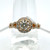 14K Y Gold GIA Cert .89 CT Brilliant Cut Diamond Halo Twist Design Engagement Ring Size 7