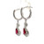 14K W Gold Pear Cut Ruby Diamond Halo Leverback Drop Earrings