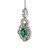 18K W Gold .92CT Emerald & .48TW Diamond Vintage Inspired Pendant