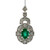 18K W Gold .92CT Emerald & .48TW Diamond Vintage Inspired Pendant